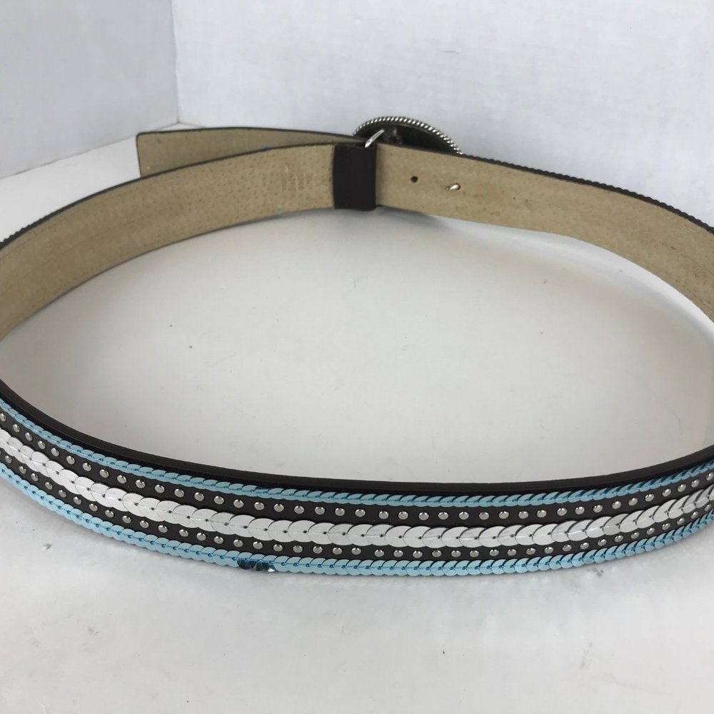 Unbranded sequined leather belt, Size XL - Picture 3 of 5